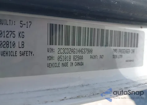 2017 Dodge Challenger Sxt from USA, damaged, VIN 2C3CDZAG1HH637900